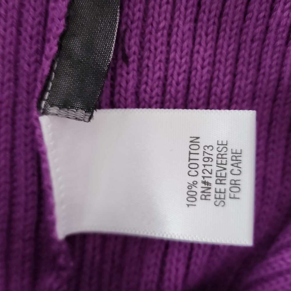 NWT Simply Vera Vera Wang Purple Ribbed Knit Cardigan Medium Size - Picture 4 of 6